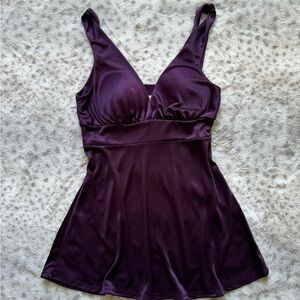 Deep purple gothic y2k satin top